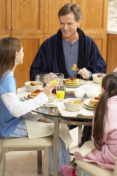 család egészséges reggeli
